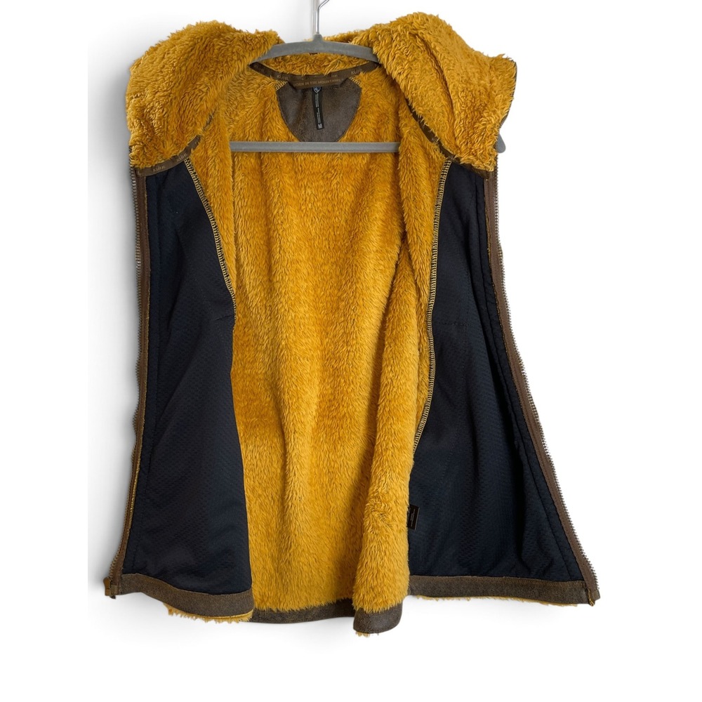Kuhl Flight Vest M Gold Mustard High Pile Italian Fleece Sherpa Hooded Gilet - Picture 14 of 16